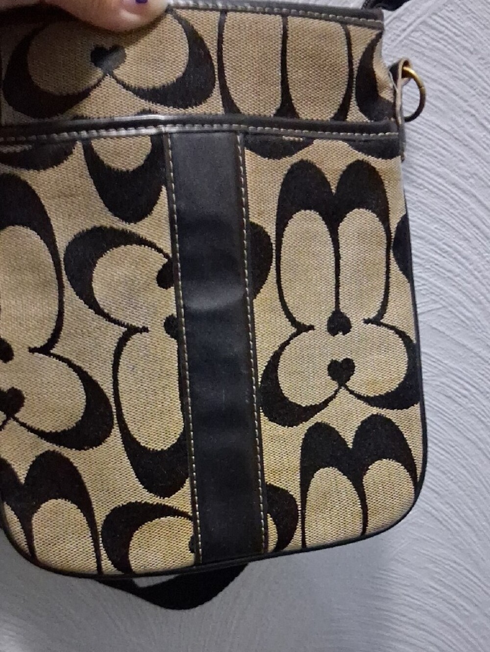 Coach Khaki and Brown Signature Crossbody - Picture 3 of 6